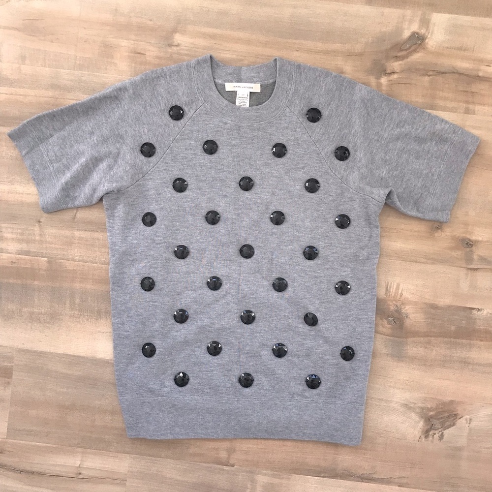 Marc Jacobs Embellished Short Sleeve Pullover